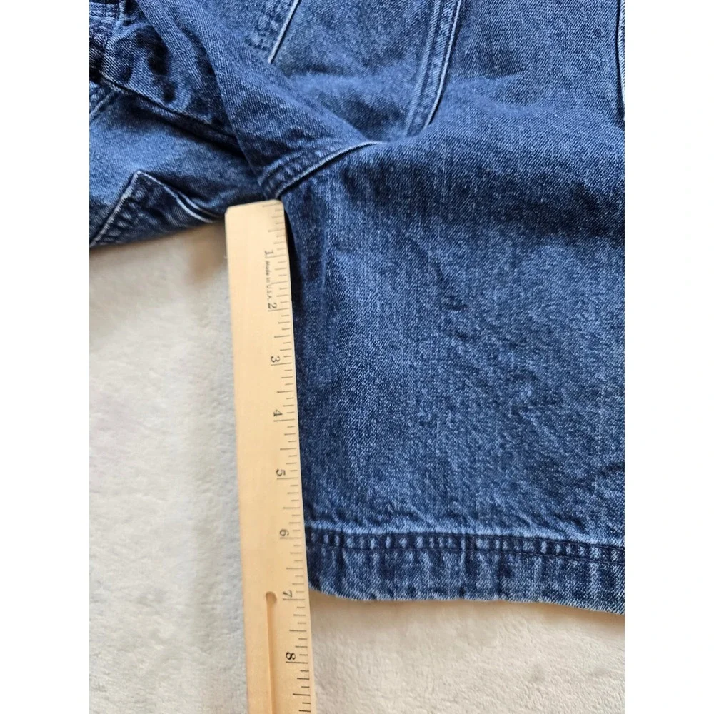 Croft & Barrow Denim Cargo Shorts Mens 36 Blue Jean Cotton Elastic Waist Utility